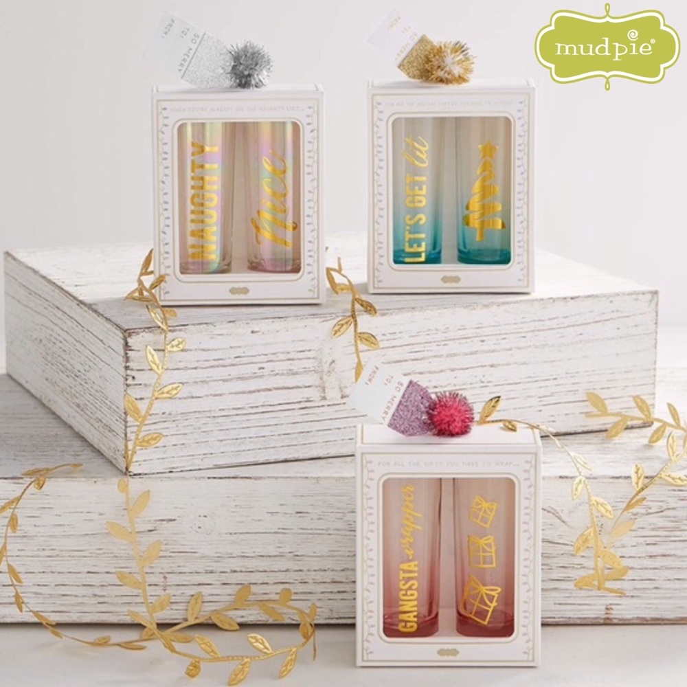 Mud Pie Holiday Shot Glass Set